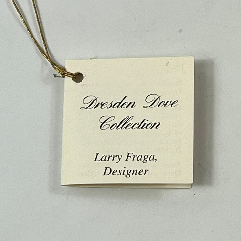Vintage Dresden Dove Pumpkin Ornament Larry Fraga Blown Glass Glitter Halloween - Picture 8 of 12